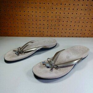 Vionic womens dark khaki Bella x thong bowtie sandals 11 M